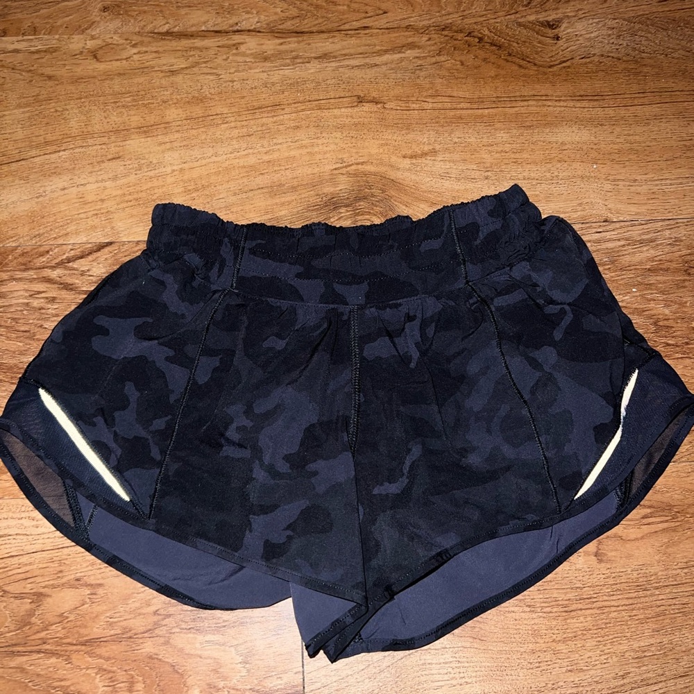 Black Camo Lululemon Speed Up Shorts